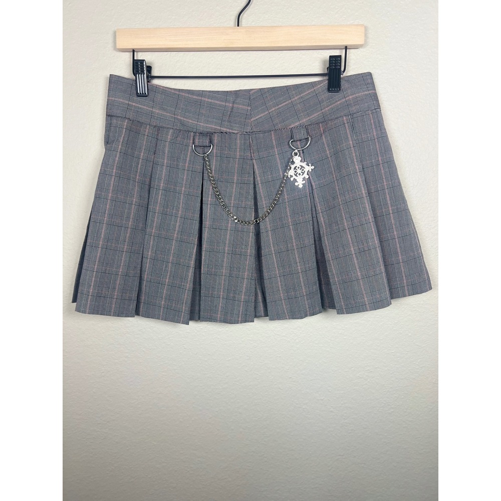 Wet Seal VTG 2000s Gray Plaid Low Rise Pleated Micro Mini‎ Skirt 5